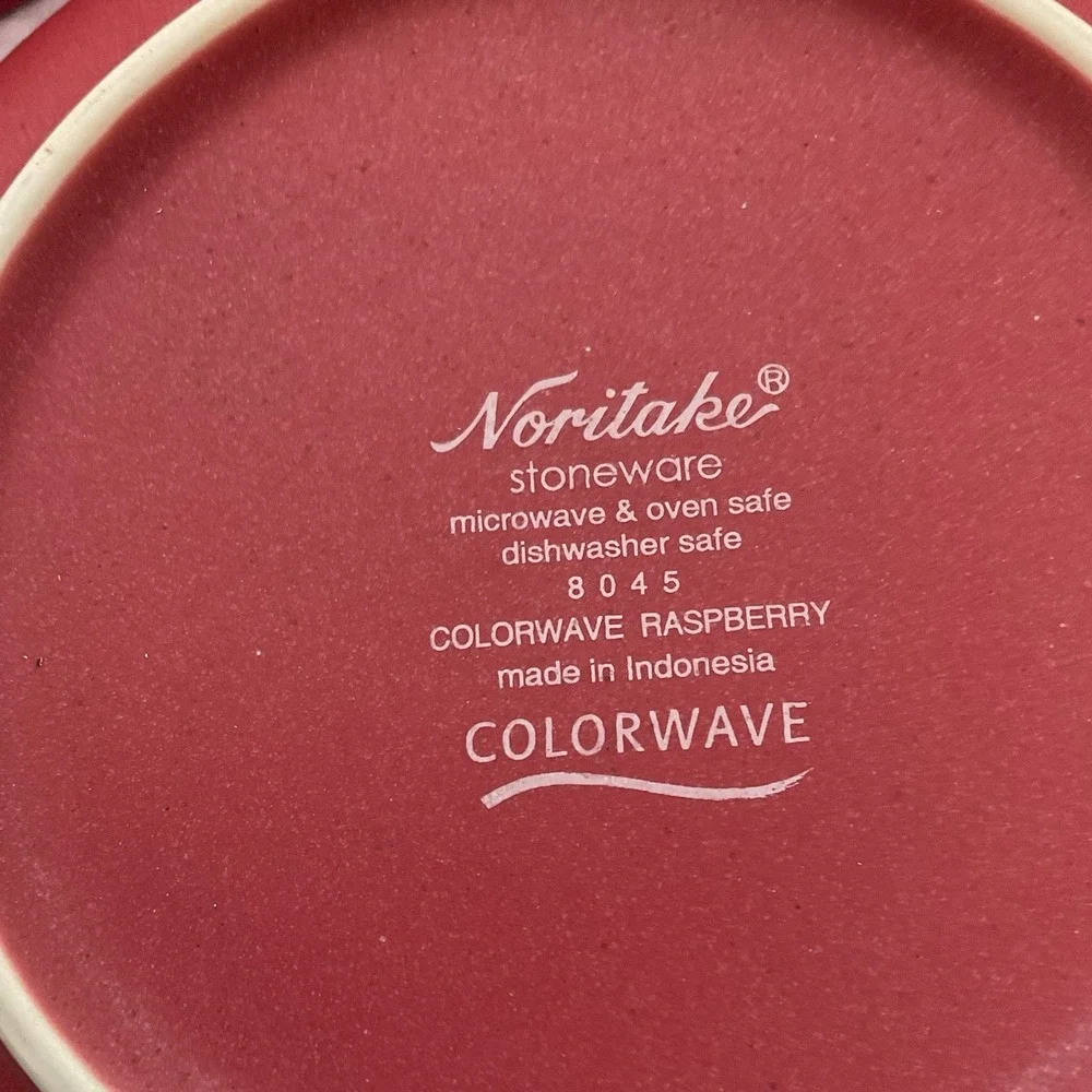 Noritake‎ Stoneware Colorware Cereal Bowls Set Of 3 Raspberry Red 8045